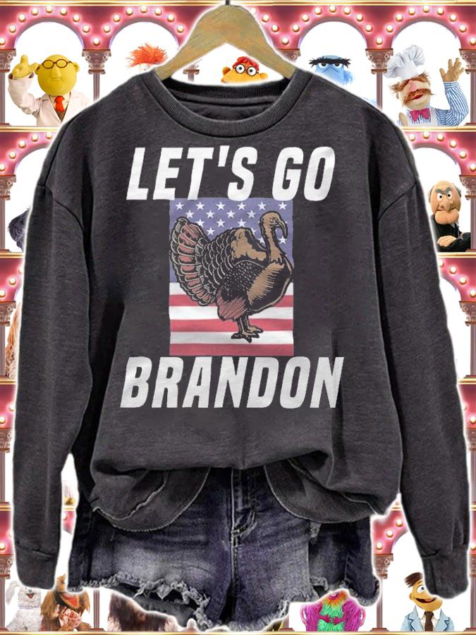 Official let's Go Brandon Turkey USA Flag T-Shirt
