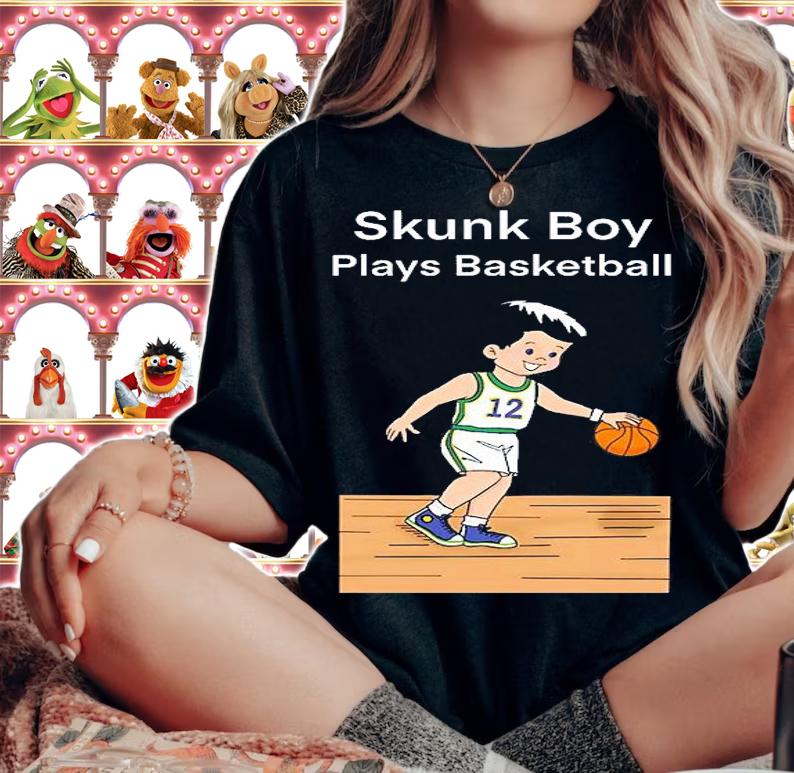 Skunk Boy Plays Basketball T-Shirt woman shirt