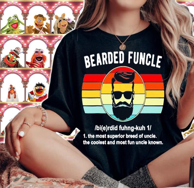Vintage Bearded Funcle Definition Cool Uncle Mens T-Shirt