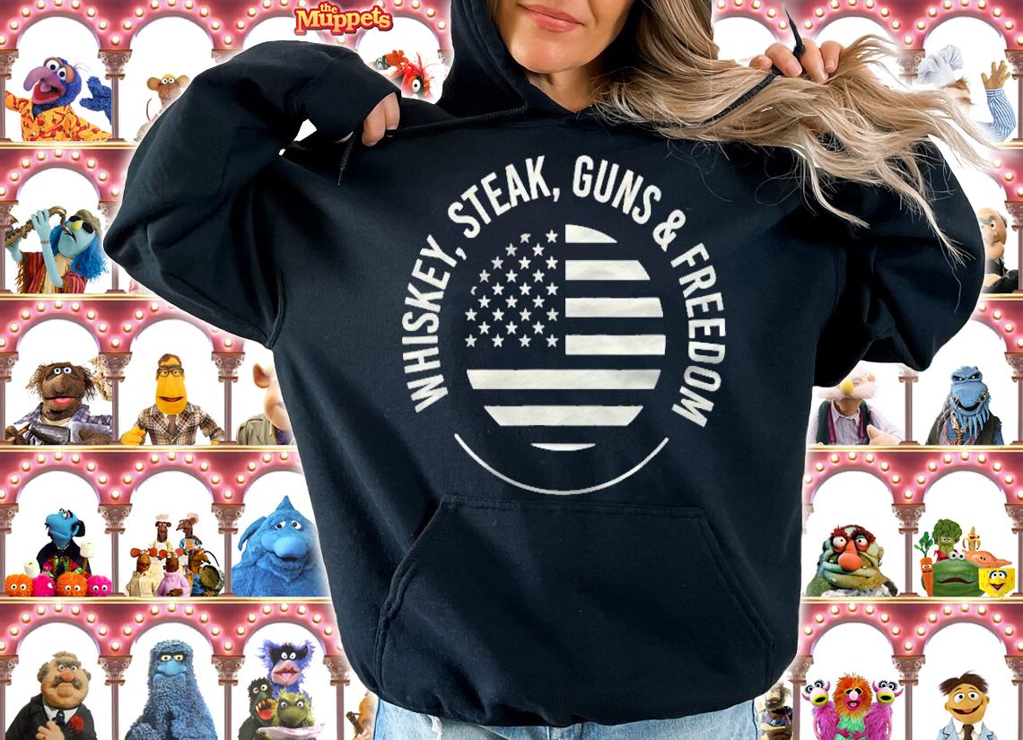 Whiskey Steak Guns Freedom Flag shirt