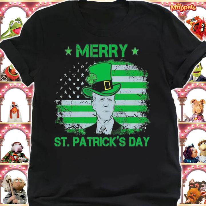 Funny Joe Biden Merry St Patrick's Merry Christmas T-Shirt shirt