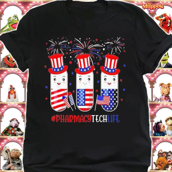 Pharmacy Tech Pills American Patriotic 4th Of July T-Shirt