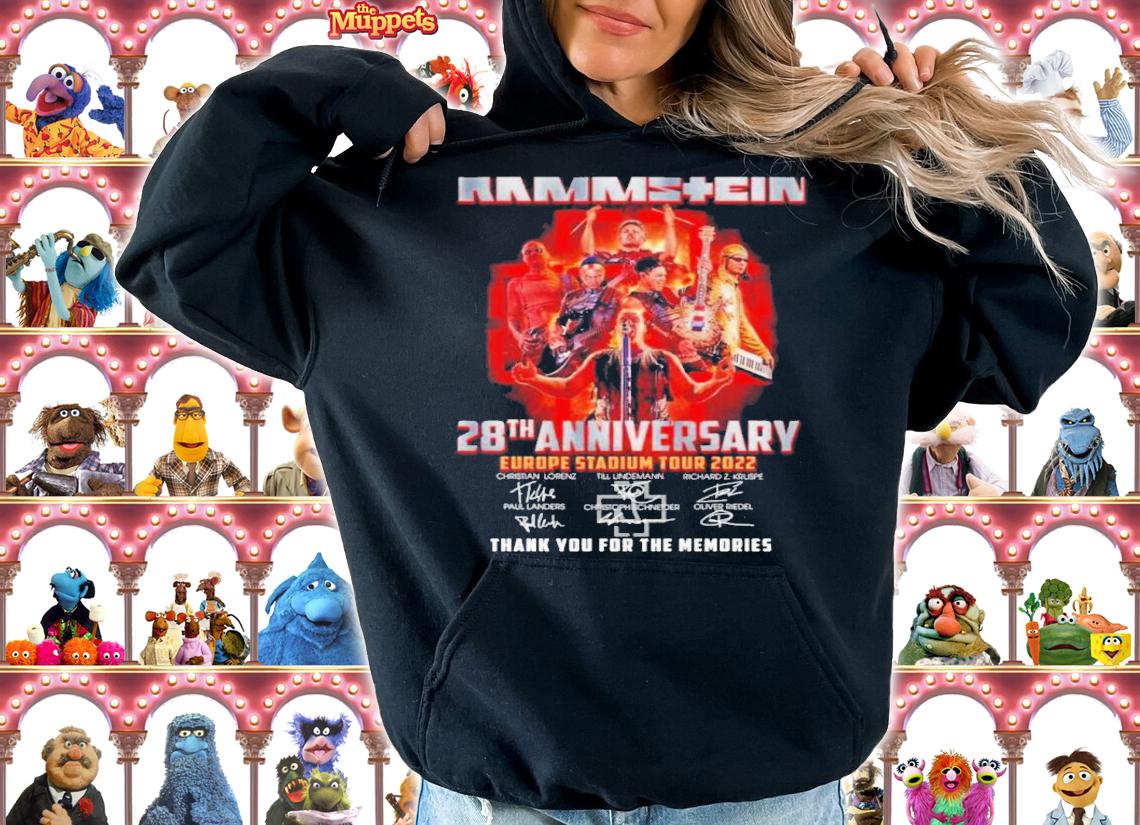 Rammstein 28th Anniversary Europe Stadium Tour 2022 Signatures Thank You For The Memories Shirt