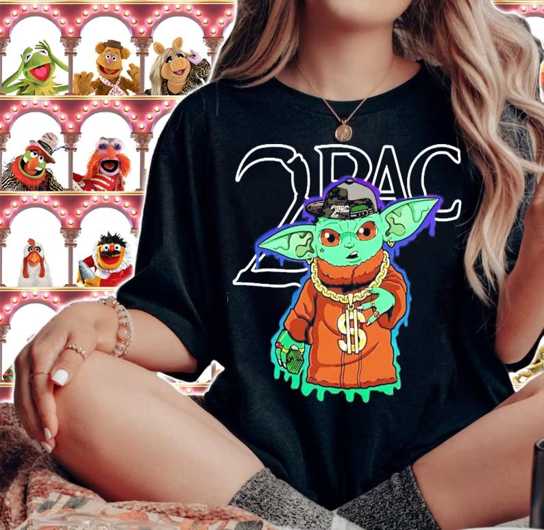 2PAC Star Wars Baby Yoda Tupac Shakur t-shirt woman shirt