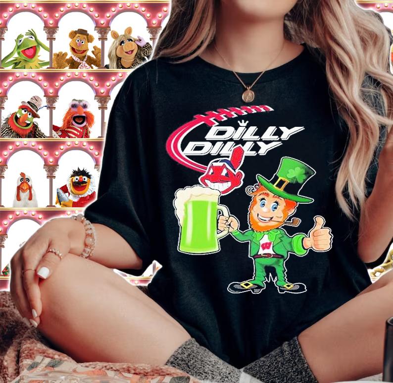 Cleveland Indians Chief Wahoo Dilly Dilly St Patrick's Day T-Shirt woman shirt
