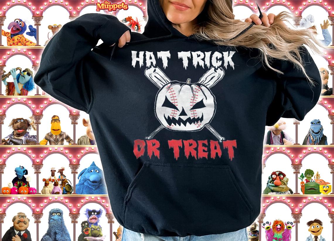 Hat Trick Or Treat Baseball Pumpkin Halloween Shirt hoodie