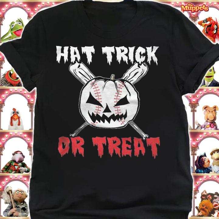 Hat Trick Or Treat Baseball Pumpkin Halloween Shirt shirt