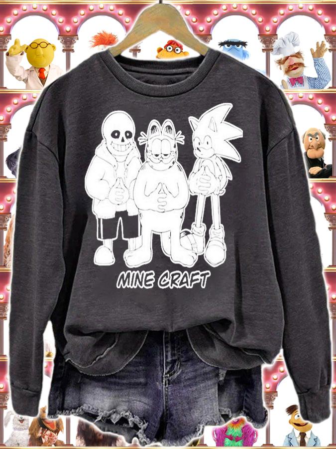 Minecraft Sans Garfield Sonic Minecraft T-Shirt sweatshirt