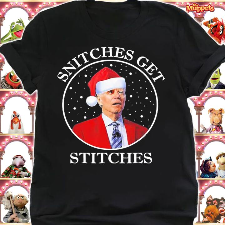 Santa Biden Snitches Get Stitches Christmas Biden T-Shirt