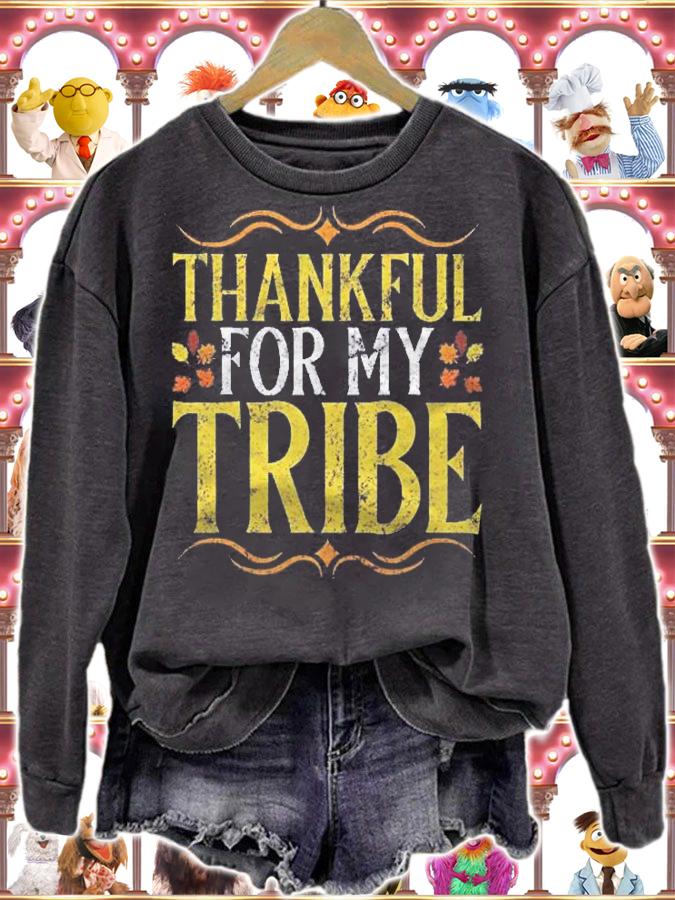 Thankful For My Tribe Fall Thanksgiving Gift Shirt sweatshirt
