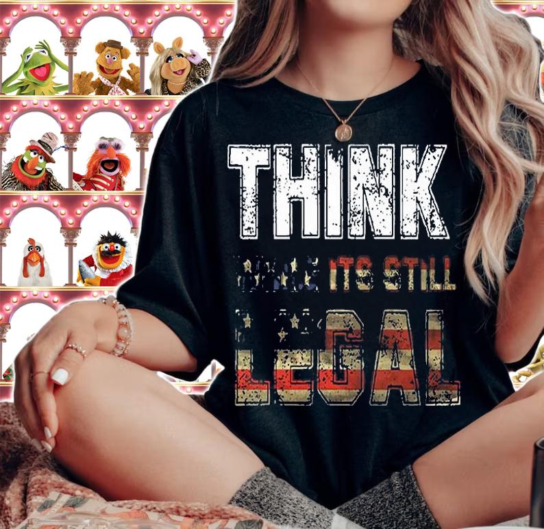 Think While It's Still Legal USA Flag Retro T-Shirt woman shirt