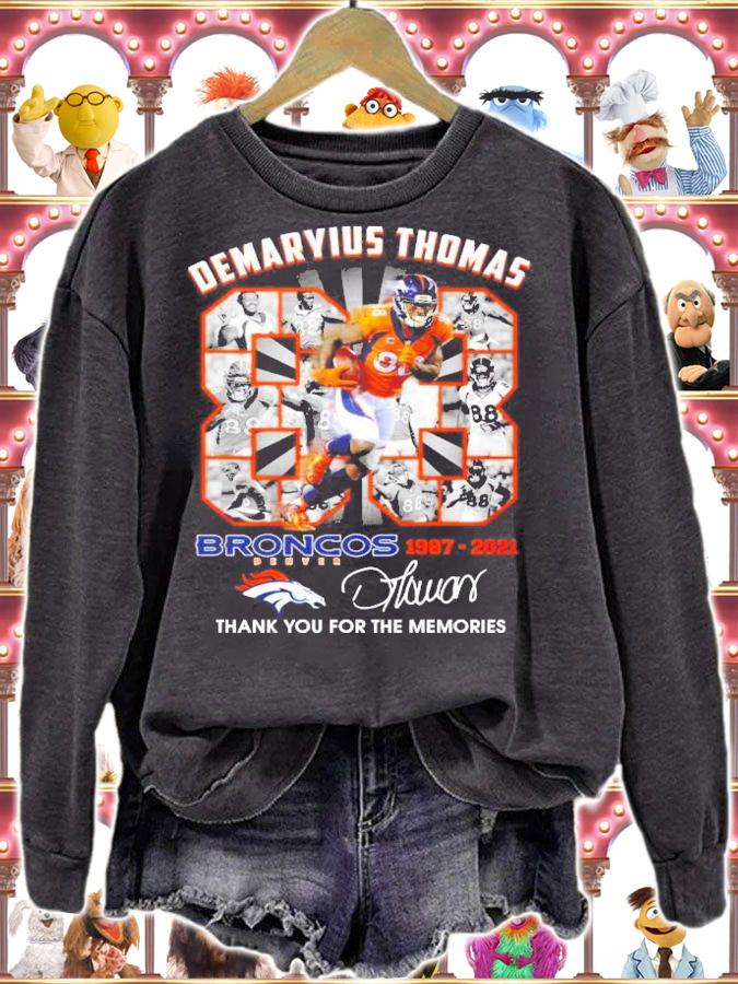 Demaryius Thomas Broncos 1987-2021 Signatures Thank You For The Memories Shirt sweatshirt