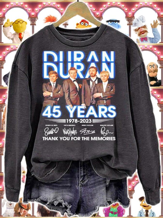 Duran Duran 45 Years 1978-2023 Signatures Thank You For The Memories Shirt sweatshirt