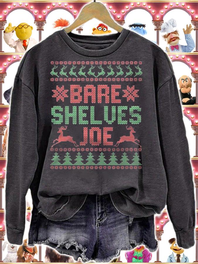 F Joe Biden bare Shelves Joe Funny Ugly Christmas T-Shirt sweatshirt