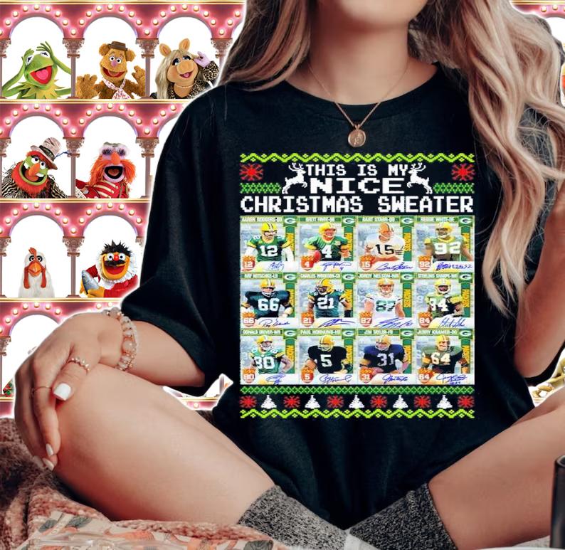 Green Bay Packers This Is My Nice Christmas Sweater Shirt woman shirt