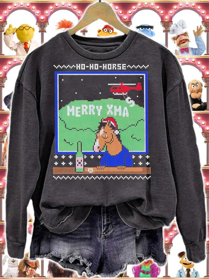 Ho-Ho-Horse Merry Xmas Ugly Christmas Shirt sweatshirt