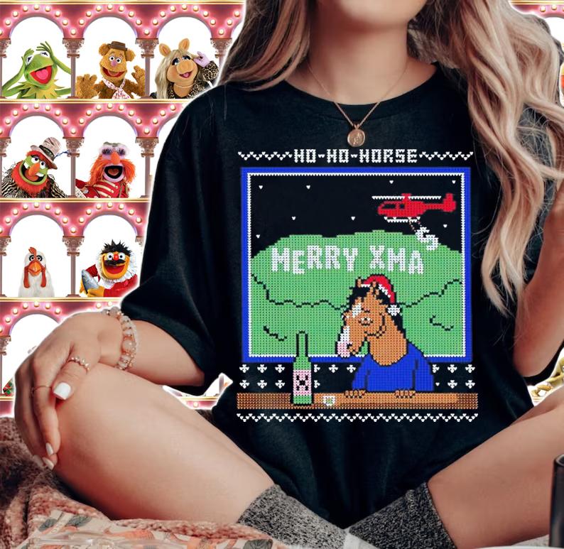 Ho-Ho-Horse Merry Xmas Ugly Christmas Shirt woman shirt