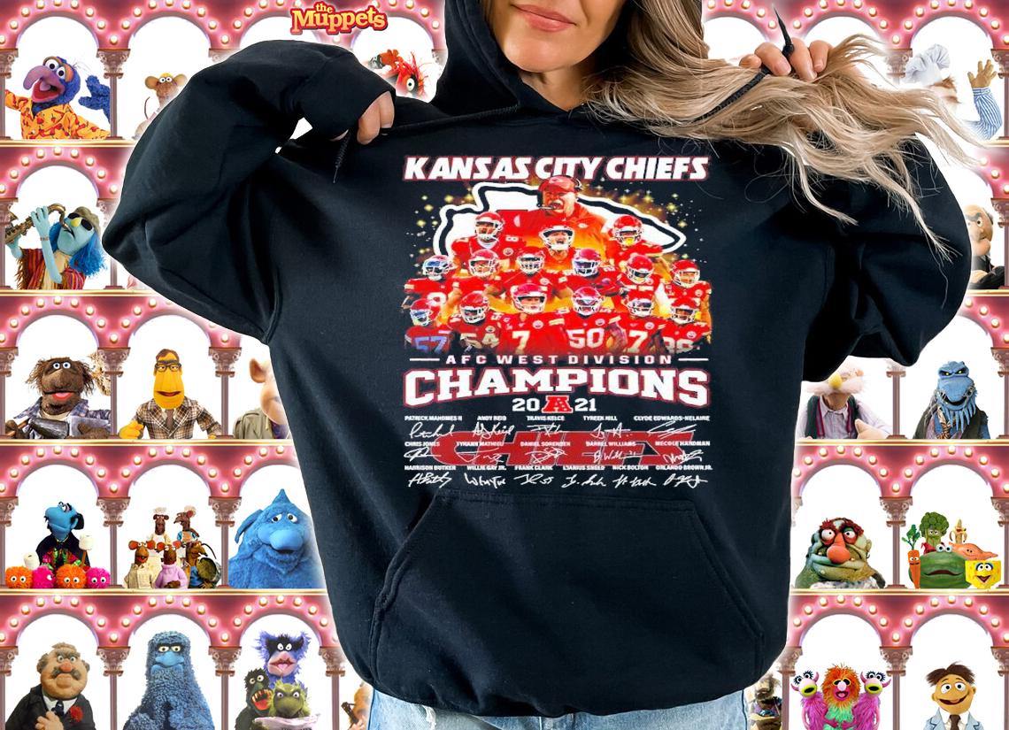 Kansas City Chiefs AFC West Division 2021 Champions Signatures Shirt hoodie