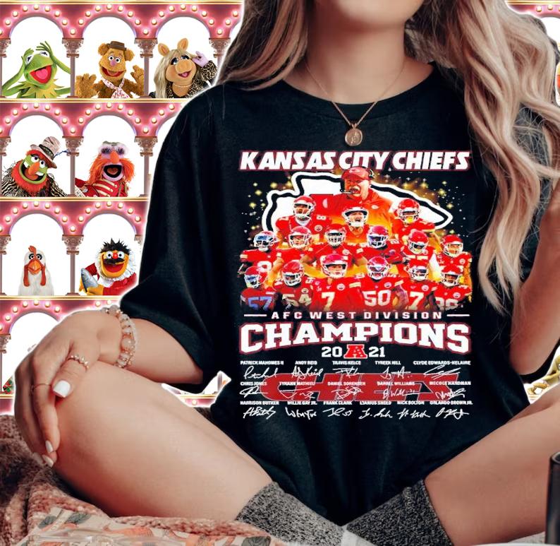 Kansas City Chiefs AFC West Division 2021 Champions Signatures Shirt woman shirt
