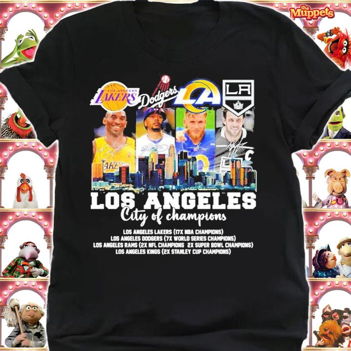 LOS ANGELES Los Angeles Lakers Los Angeles Dodgers Los Angeles Rams And Los Angeles Kings Signatures Shirt shirt