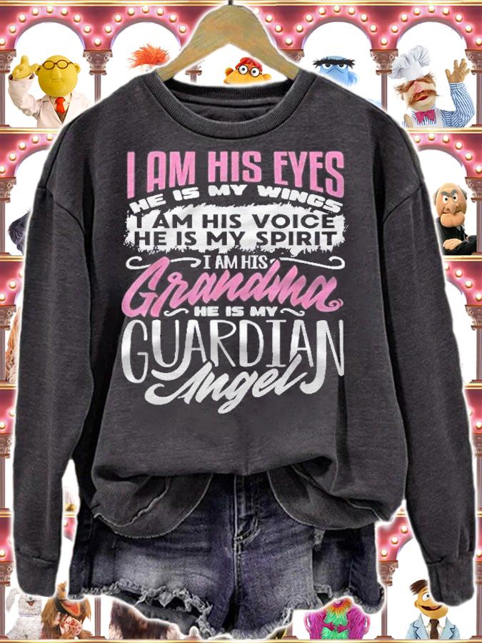 My Grandson Is My Guardian Angel Tee I Am His Grandma Shirt sweatshirt