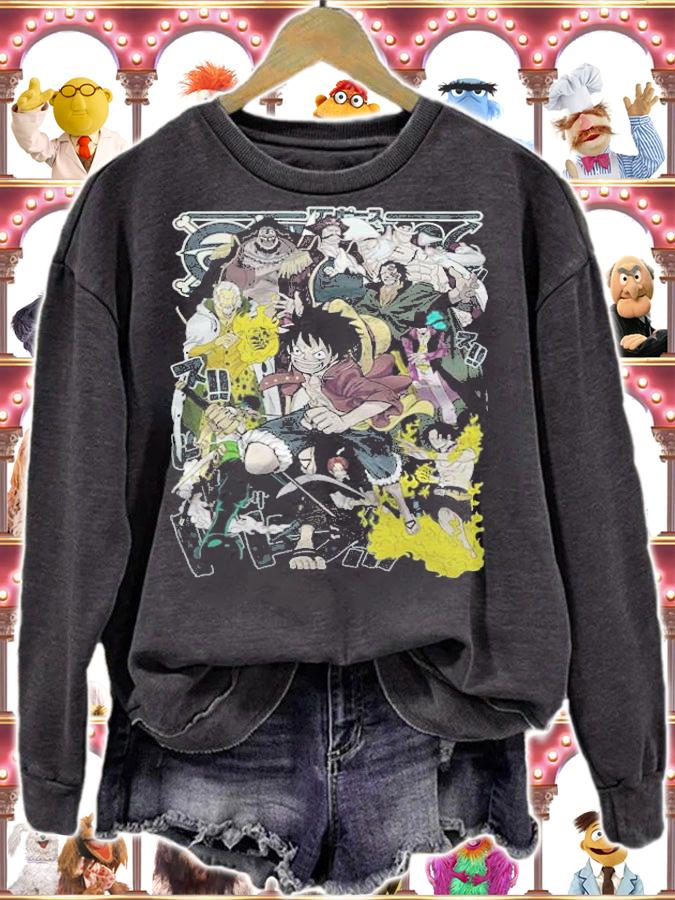 One Piece characters poster T-shirt