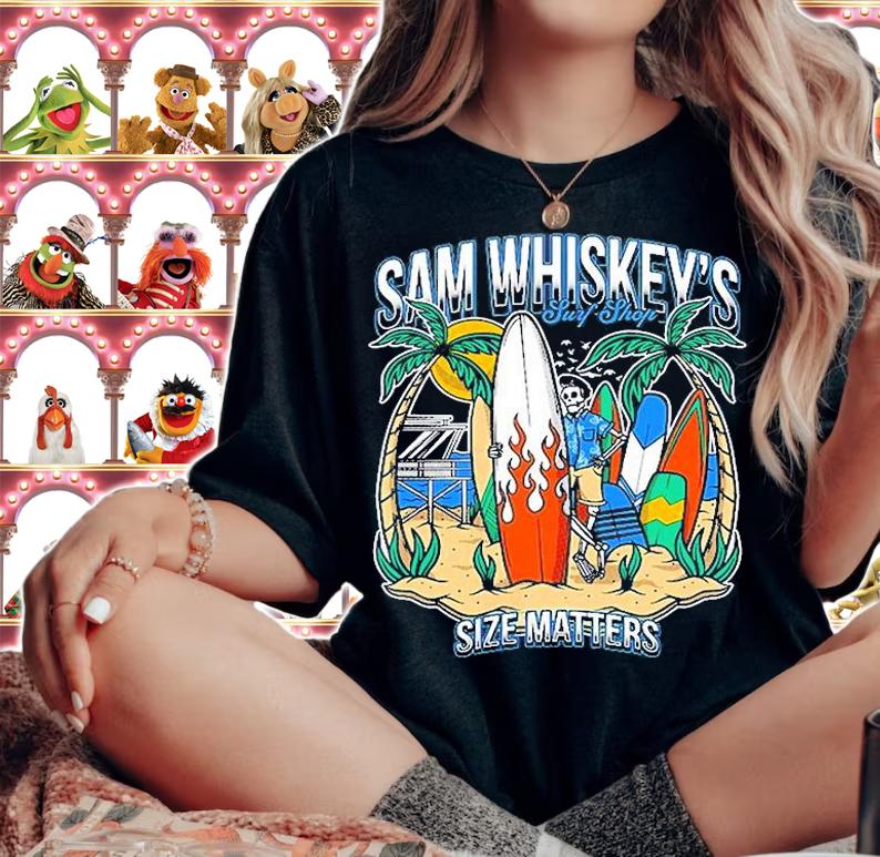 Sam Whiskeys Surf Shop Size Matters T-Shirt woman shirt