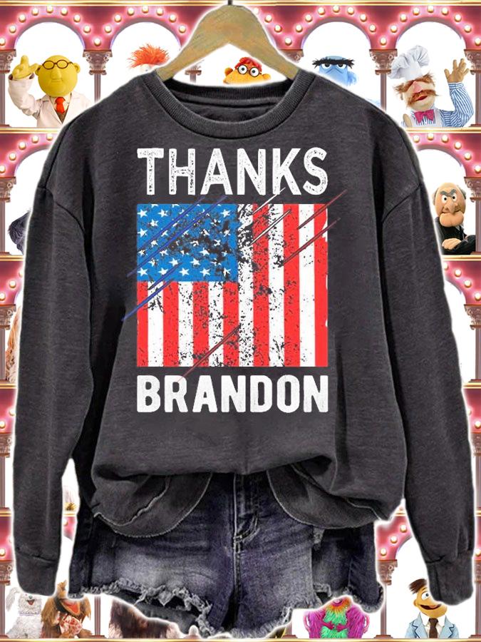 Thanks Brandon-Thank you Brandon US Flag T-Shirt sweatshirt