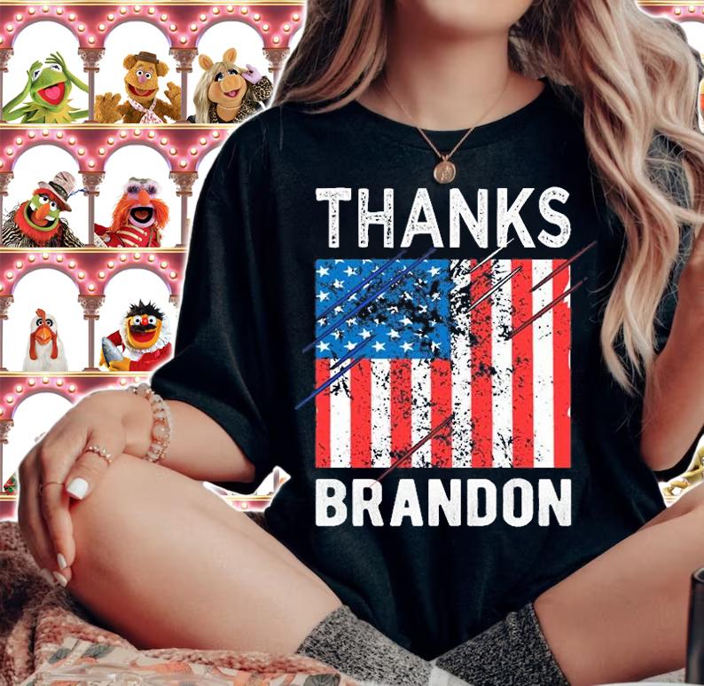 Thanks Brandon-Thank you Brandon US Flag T-Shirt woman shirt