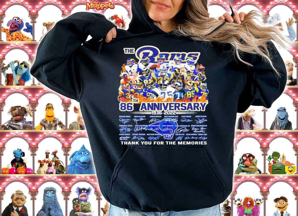 The Los Angeles Rams 86th Anniversary 1936-2022 Signatures Thank You For The Memories Shirt
