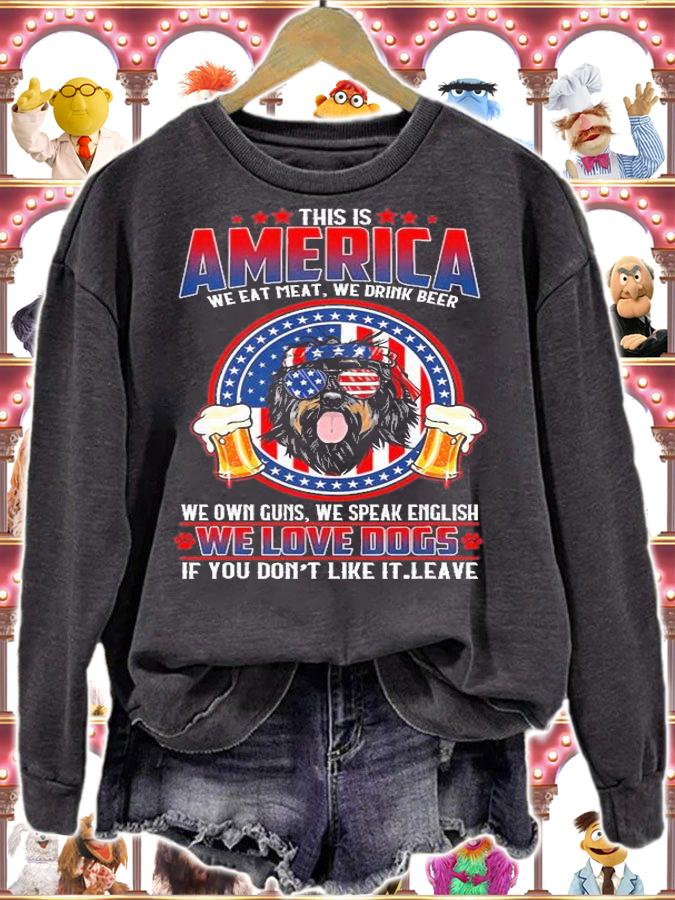 This Is America We Love Dogs US Flag T-Shirt sweatshirt