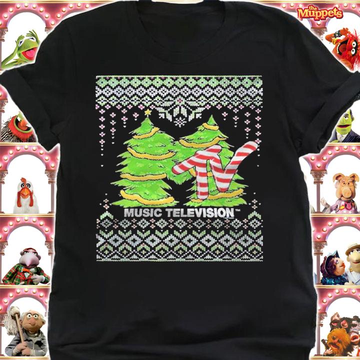 Ugly Mtv Christmas trees candy cane logo T-shirt shirt