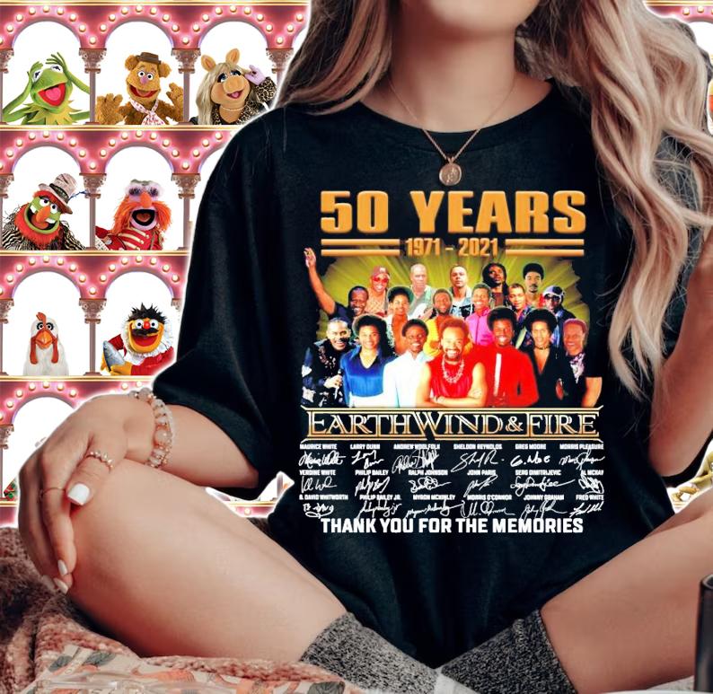 50 years 1971-2021 Earth Wind and Fire signature t-shirt