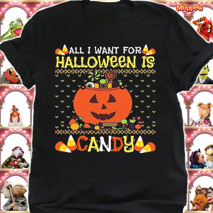 All I Want For Halloween Is Candy Pumpkin Ugly Christmas T-shirt shirt