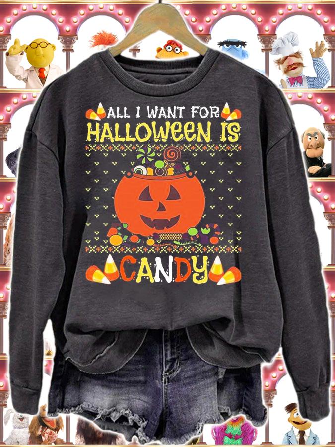 All I Want For Halloween Is Candy Pumpkin Ugly Christmas T-shirt sweatshirt