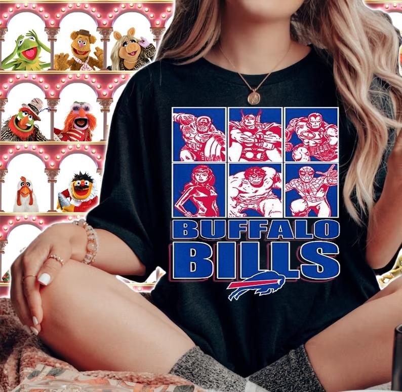 Buffalo Bills Disney Marvel Avengers Line-Up shirt woman shirt