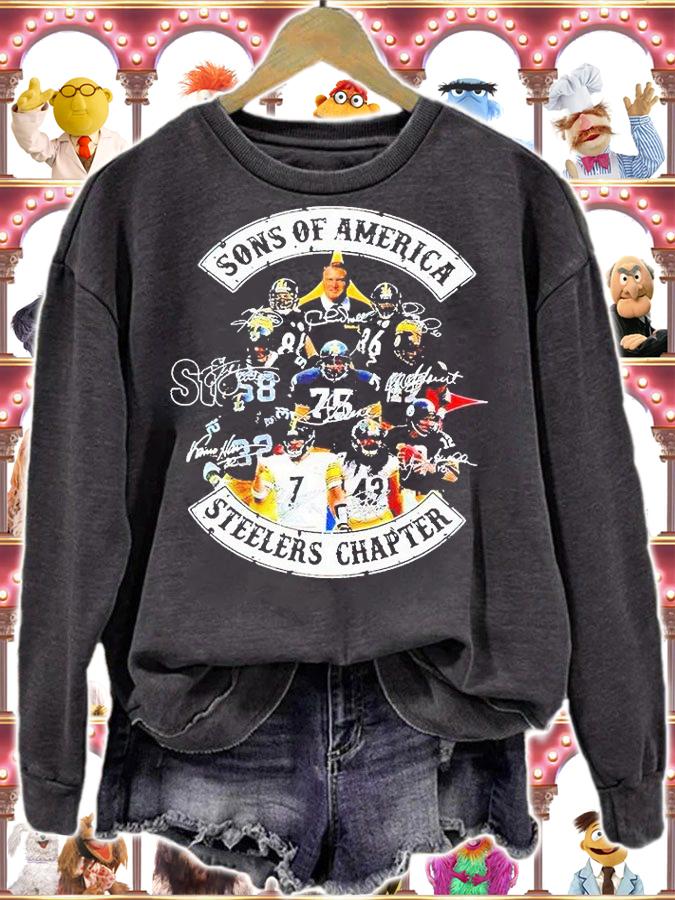 Pittsburgh Steelers Sons of America Steelers chapter signatures T-shirt