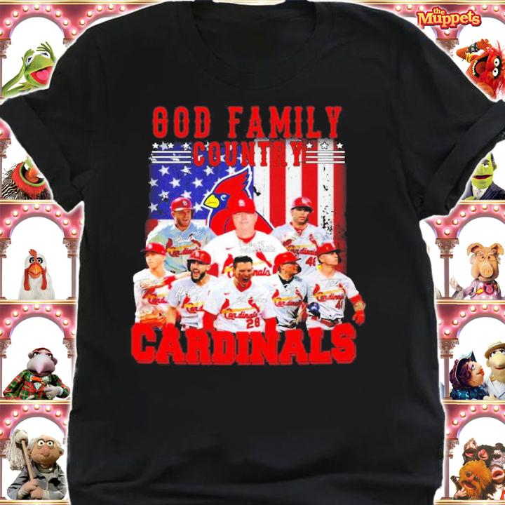 God family country St Louis Cardinals signatures shirt shirt