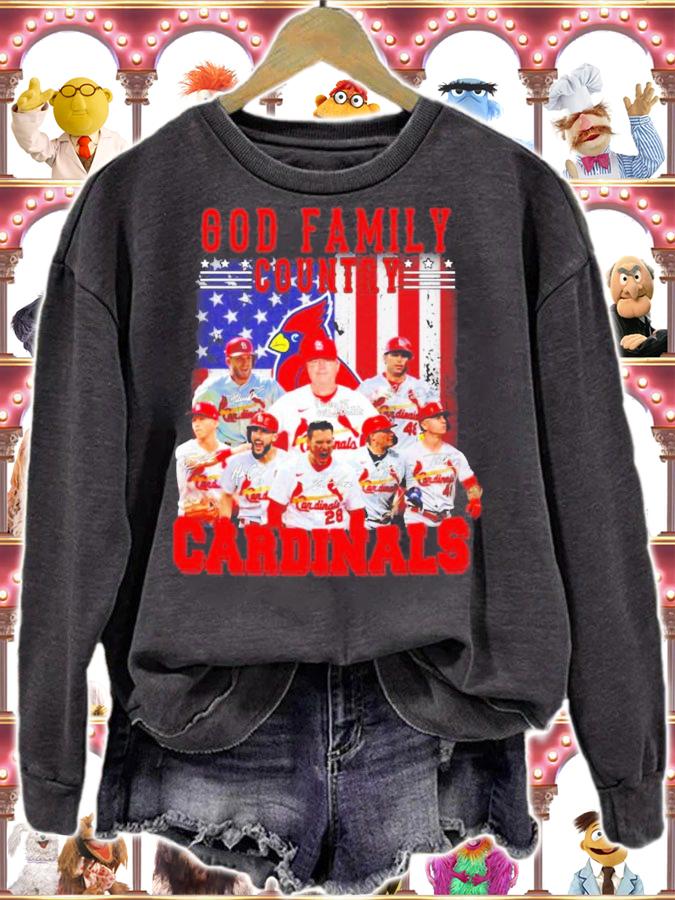 God family country St Louis Cardinals signatures shirt sweatshirt