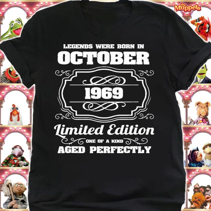 Legends Were Born In October 1969 52Th Birthday T-Shirt shirt