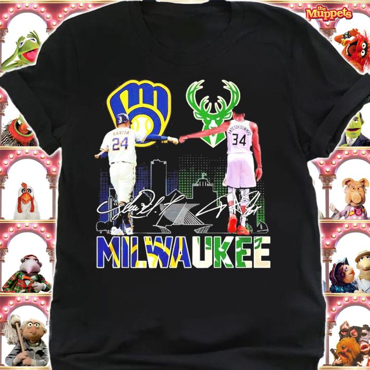 Milwaukee Avisail Garcia vs Giannis Antetokounmpo signature t-shirt shirt