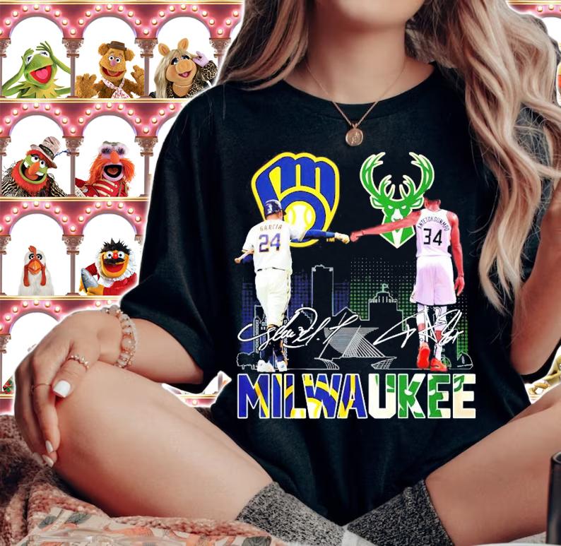 Milwaukee Avisail Garcia vs Giannis Antetokounmpo signature t-shirt woman shirt