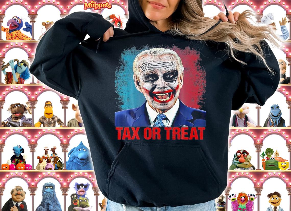 Tax Or Treat Scary Clown Funny Anti Biden Halloween T-Shirt