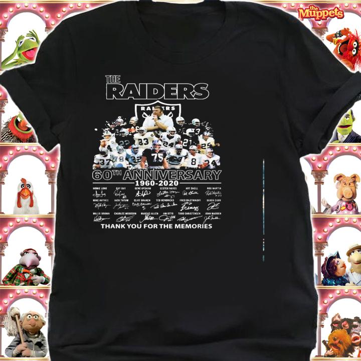 The Raiders 60Th Anniversary 1960 2020 Thank You For The Memories Shirt.Jpg