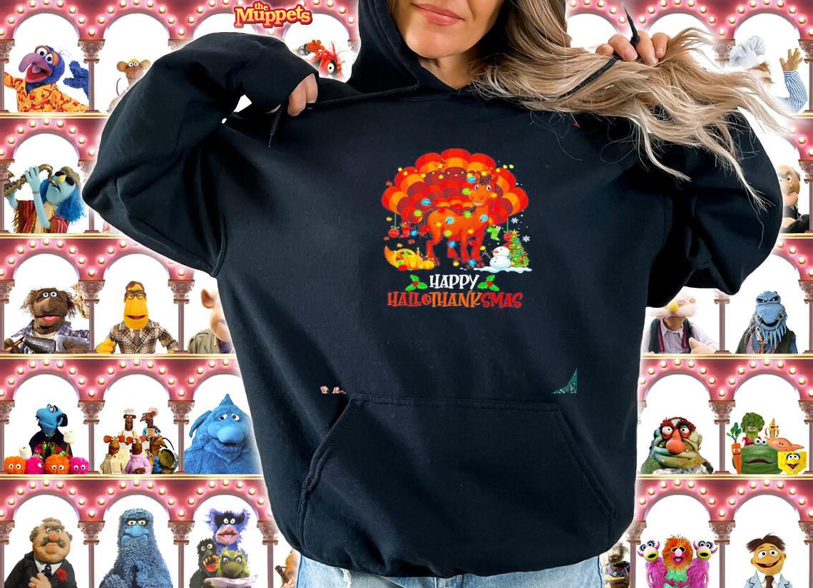 Turkey horse Happy Hallothanksmas Merry Christmas shirt t-shirt hoodie