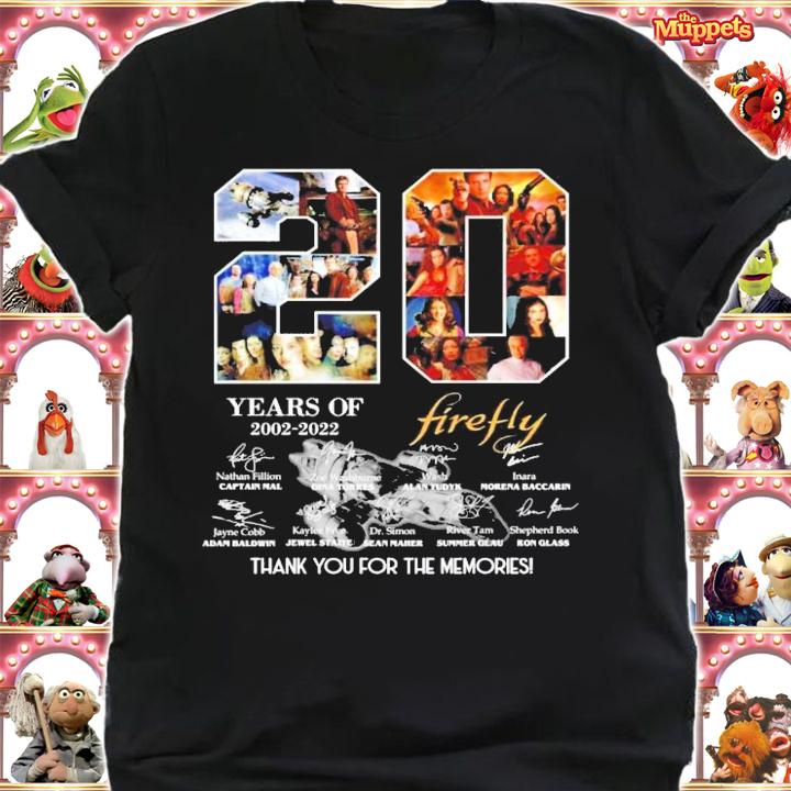 20 Years 2002-2022 Firefly Signature Thank You For The Memories Shirt