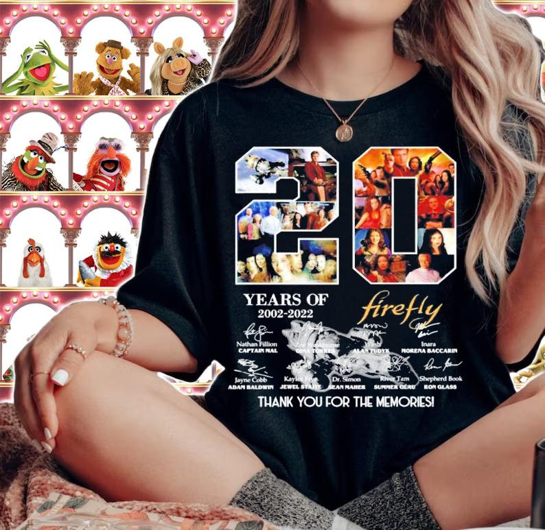 20 Years 2002-2022 Firefly Signature Thank You For The Memories Shirt