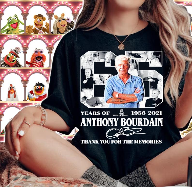 Anthony Bourdain signature thank you for the memories shirt
