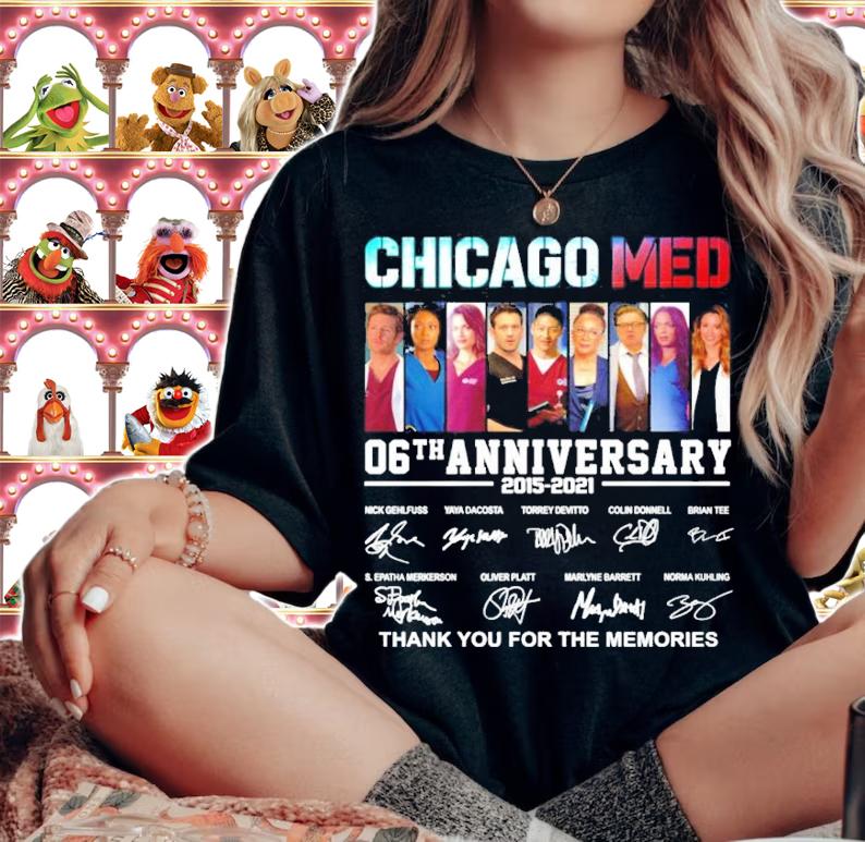 Chicago Med 06th anniversary 2015-2021 signatures shirt