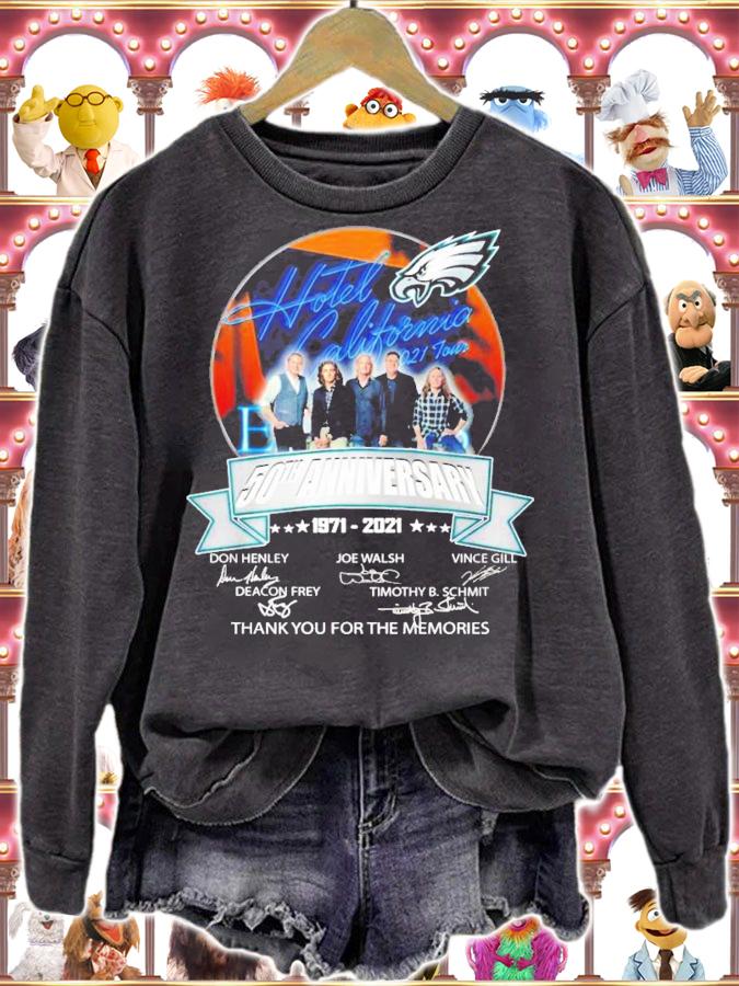 Hotel California 50th anniversary 1971-2021 signatures shirt sweatshirt